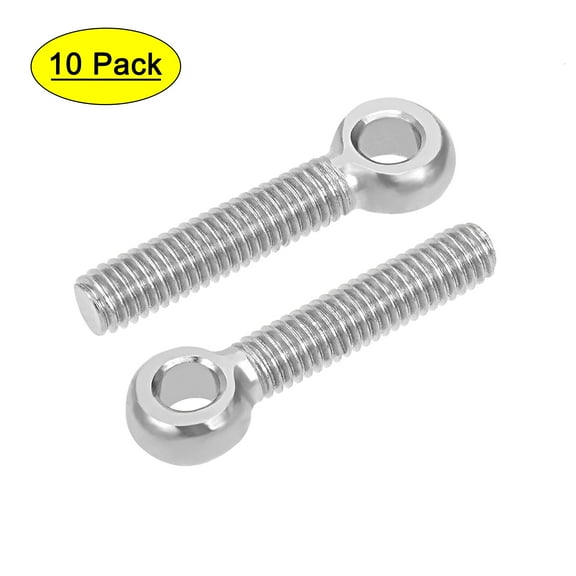 Unique Bargains M6x30mm 304 Stainless Steel Machine Shoulder Lift Eye Bolt Rigging 10pcs