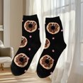 thumbnail image 3 of LJEFF Women's Cute Crew Socks, Spring and Fall 3D Donut Design Cotton Breathable Casual Socks Black, 3 of 4