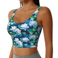 thumbnail image 2 of Sikiie Blue Lotus Flower Sports Bra for Women, Sports Bra Athletic Running Sports Bra, Workout Bra, Yoga Bra-XX-Large, 2 of 8