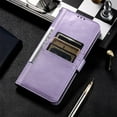 thumbnail image 6 of SaniMore for Samsung Galaxy S23 Plus PU Leather Case, Wallet Design with Card Slots Cash Pocket [Wrist Strap] Flip kickstand Full Body Protection Magnetic Closure Business TPU Shell, Purple, 6 of 11