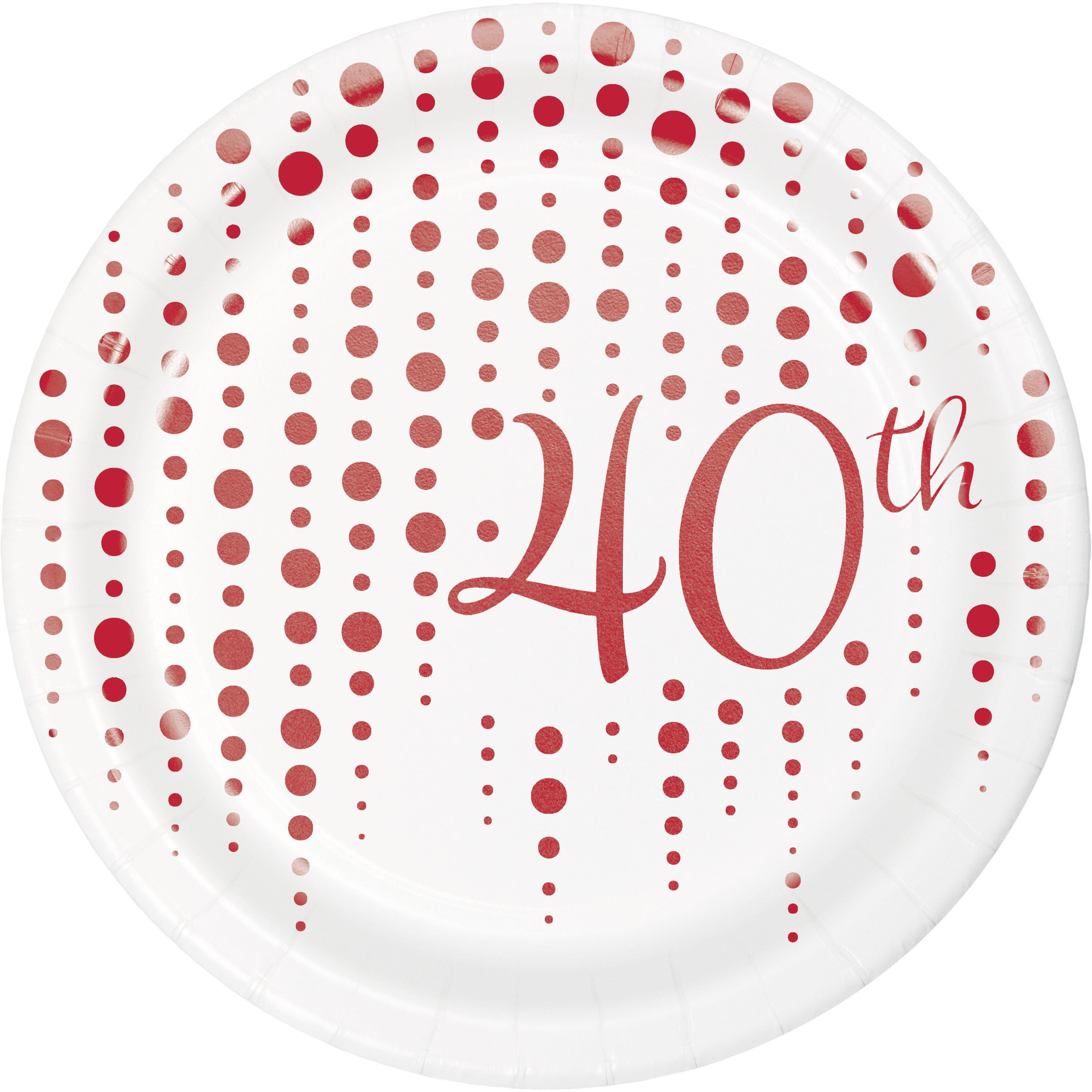 8 x 9" Sparkle & Shine Ruby Paper Plates Adults Party Tableware Supplies Polka 
