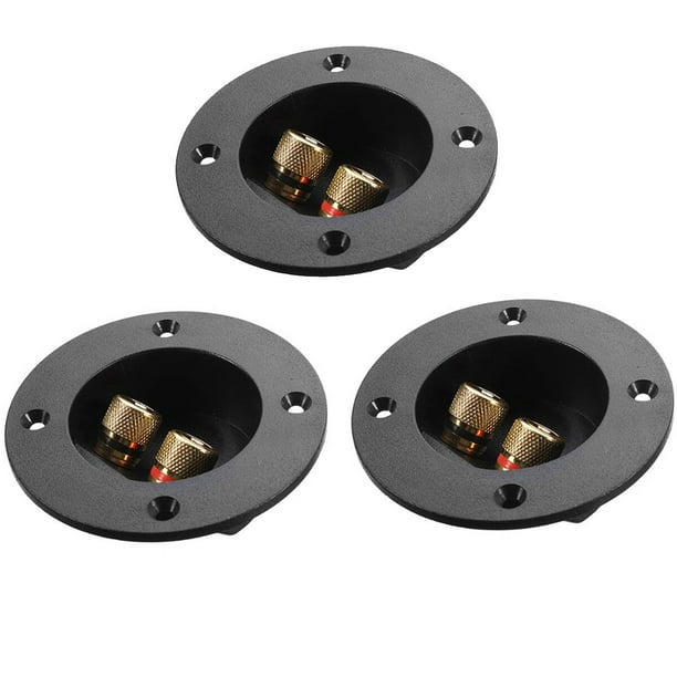 EeaseMX 3pcs DIY Home Car Stereo 2-Way Speaker Box Terminal Binding Post Tornillos Conectores Subwoofer Plugs (Negro)