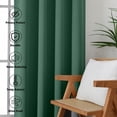 thumbnail image 2 of MKHILL Aether Ever Green Blackout Curtains 2 Panels, 54 Inch Long Room Darkening Window Drapes for Bedroom Living Room Half Window, Each 40" W x 54" L, Ever Green, 2 of 9