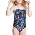 thumbnail image 3 of FOR U DESIGNS Psychedelic Mushroom Halter Neck Swimsuit One Piece Size 7-8T Novelty Off Shoulder Bathing Suit Soft One Piece Swimwear for Girls, 3 of 6