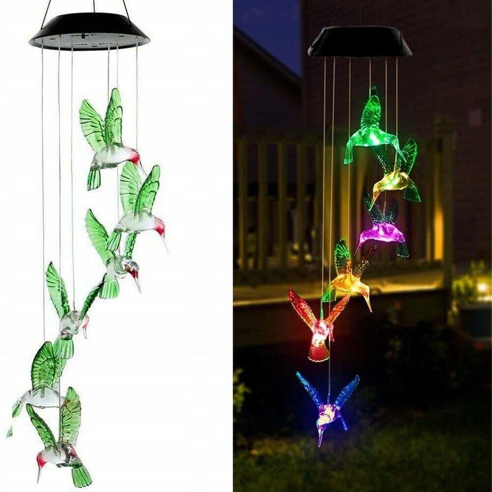 ColorChanging Outdoor LED Solar Powered Wind Chime Light Yard Garden