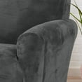 thumbnail image 4 of Great Bay Home Stretch Velvet-Plush Washable Loveseat Slipcover  (Loveseat, Wild Dove Grey), 4 of 5