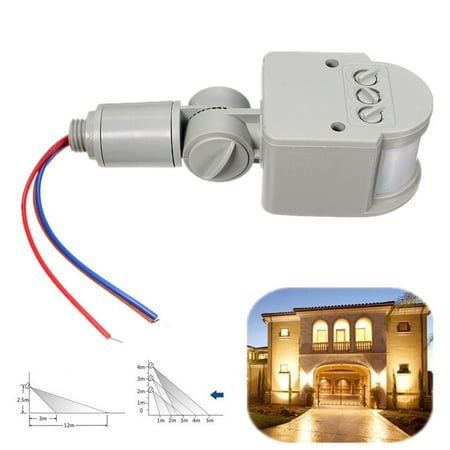 - 2PCS Automatic 39.4ft 180° SMT Outdoor Security PIR Human Body Motion Sensor Detector Inductor Switch for LED Floodlight