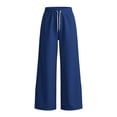 thumbnail image 7 of women's pants Baeitkot Women Fashion Solid Color Loose Elastic Waist Drawstring Strap Cargo Long Pants, 7 of 7