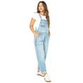 thumbnail image 3 of Celebrity Pink Women's Boyfriend Cuffed Denim Overall, Sizes XS-XXXL, 3 of 5
