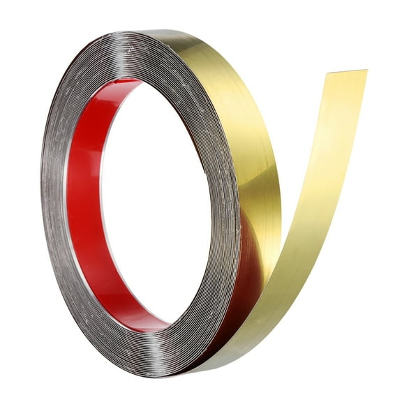 Wall Molding Trim, 32.8 ft x 1 Inch Peel and Stick Strip, Mirrored Gold