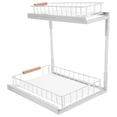 thumbnail image 4 of GOOHOCHY White Pull Out Cabinet Organizer with Guardrail Design for Home Carbon Steel Storage Shelf, 4 of 8