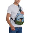 thumbnail image 7 of Sling Bag for Men, Elephant Dog Sitting Under The Rainbow Fanny Pack Crossbody Bags Shoulder Chest Bag, Small Gym Bag Anti Theft Crossbody Backpack Daypack for Travel Sports Running Hiking, 7 of 7