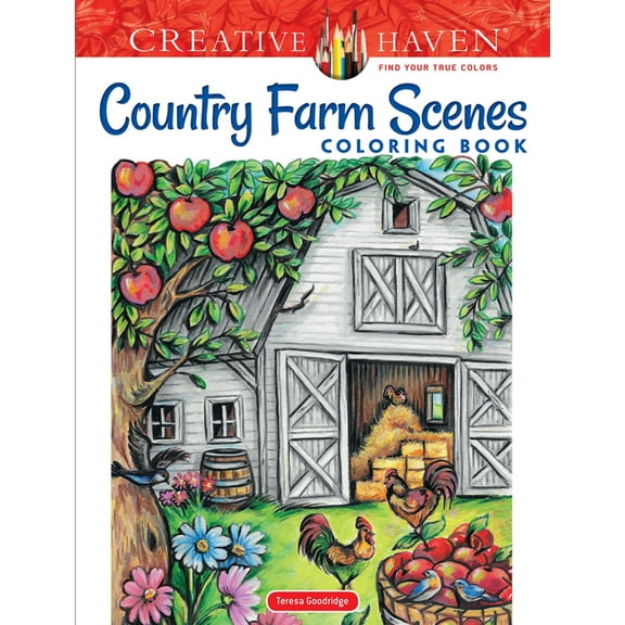 Creative Haven Country Farm Scenes Coloring Book (Paperback)