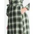 thumbnail image 3 of Time and Tru Women's Plaid Shirt Dress with Long Sleeves, Sizes XS-XXXL, 3 of 4