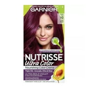 Garnier Nutrisse Ultra Color Nourishing Permanent Hair Color Cream, V2 Dark Intense Violet, 1 Ea..
