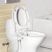 PHANCIR Ultra-Slim Bidet Attachment for Toilet, Dual Nozzle (Frontal & Rear Wash) with Self Cleaning, Non-Electric Adjustable Water Pressure Water Toilet Seat Attachment White
