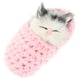 thumbnail image 2 of Muñeco de juguete con forma de gatito durmiendo en pantuflas, con sonidos de maullidos. Ideal para decorar y como regalo para niños y niñas (rosa)., 2 of 7