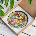 thumbnail image 5 of Easter Duck Floral Design Suncatcher Stained Glass Style, UV Printed Glass, Farm Animal Spring Window Art, Round, 5 of 9