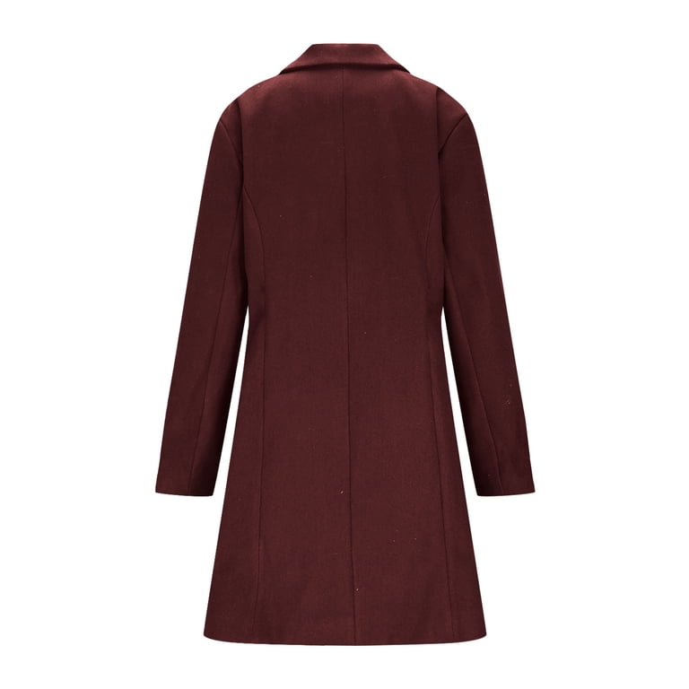 Thick Stand Collar A-line Jacket Women's Wool Blend Pea Coat