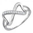 thumbnail image 1 of Dazzlingrock Collection Bague Mode Promesse Infini 10K Diamant Rond Deux Cœurs 1/10 CT, Or Blanc, 1 of 1