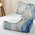 thumbnail image 4 of Erosebridal Oil Painting Bed Spread Queen, Gray Blue Ombre Queen Coverlet Set, Reversible 3-Piece 1 Quilt and 2 Pillowcases, 4 of 7