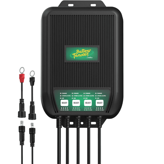 Battery Tender WaveCharge Pro 4 Bank Multibank Charger - 40 AMP (10 AMPs Per Bank) - 12V - Smart Multi Battery Weatherproof Charger and Maintainer - 022-1009-DL-WH