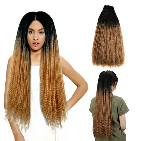 Noble Afro Kinky Curly Super Long 28 Inch 120g Synthetic Hair Weave Ombre bundles Hair Extensions curly