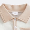 thumbnail image 4 of HCNTES Baby Boy Toddler kid Outfit Sets Short Sleeve T-shirt Elastic Waist Shorts 2 Piece Short Set Summer Spring Pjs For 2t 3t 4t 5t 6t 7t Children(L2-Beige,6-12 Months), 4 of 8