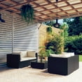 thumbnail image 1 of vidaXL 5 Piece Garden Lounge Set with Cushions Poly Rattan Black, 1 of 4
