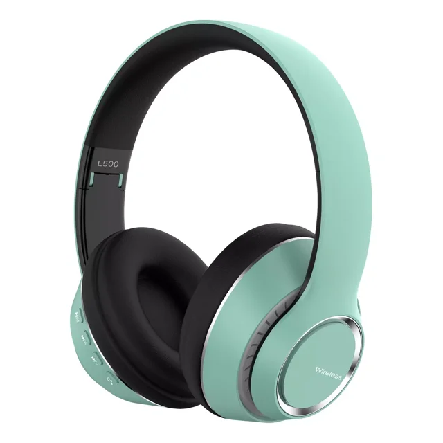 Audífonos Inalámbricos Diadema Bluetooth Plegables con Modos Transparentes FocoMyLord L500B,Auriculares 40H Playtime con Micrófono, Graves Profundos,Cable 3.5MM,Almohadillas Blandas,Verde