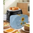 thumbnail image 4 of Light Blue Sunshine Sunflower Toaster Cover 4 Slice, Large Kitchen Appliance Covers, Pastoral Bees Farmhouse Floral Toaster Oven Cover with Loop, Bread Machine Cover Polyester Dust Cover Protection, 4 of 4