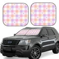 thumbnail image 6 of Kdxio Heart Buffalo Plaid Print 2-Piece Sun Shade Front Windshield - Foldable Car Front Window Sunshades For Most Sedans Suv Truck, 6 of 6