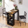 thumbnail image 3 of Small Bar Table and Chairs Tall Kitchen Breakfast Nook with Stools, 3 of 9