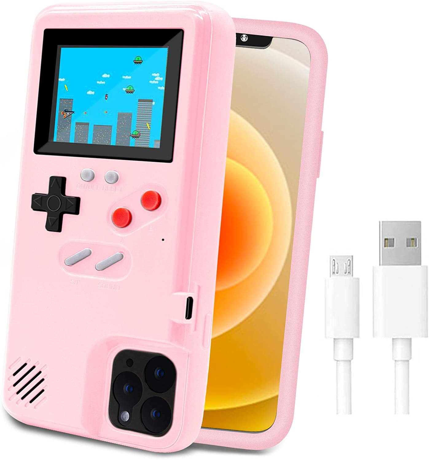 Étui de Console de Jeu pour iPhone, Étui de Protection Rétro Auto-Alimentée avec 36 Petits Jeux, Affichage en Couleur Complète, Antichoc pour iPhone X