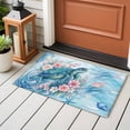 thumbnail image 5 of Sea Turtles Washable Small Entryway Area Rugs 2'x3', Pink Flower Shell Starfish Ocean Life Watercolor Low Pile Throw Rug Non-Slip Sturdy Edge Binding Carpet for Front Door Floor Room Entry, 5 of 9