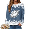 thumbnail image 2 of GEWSEY Womens Football Sweatshirt Sparkly Sequin Rugby Sweatshirts Game Day Pullover Tops Fall Weekend Events Family Outfits (Navy, XL), 2 of 6