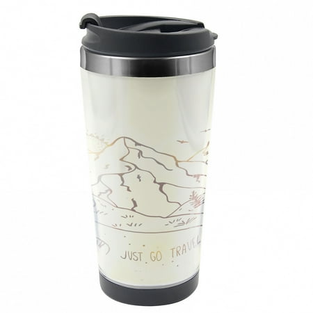 

Travel Travel Mug Sunrise Nature Mountains Steel Thermal Cup 16 oz by Ambesonne