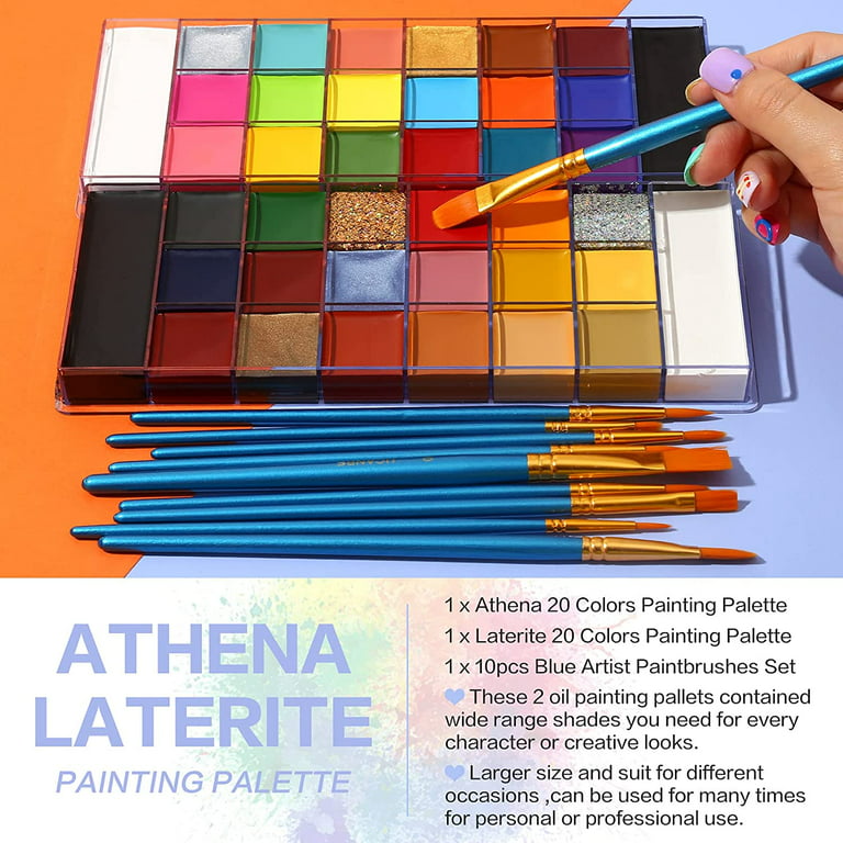 Face Body Paint Set-athena Painting Palette & 10 Professional Artist  Brushes/ Ideal for Halloween 