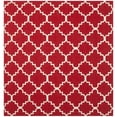 thumbnail image 2 of Safavieh Dhurries Jona Geometric Area Rug, Red/Ivory, 4' x 4' Square, 2 of 8