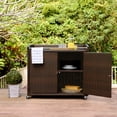 thumbnail image 2 of Teamson Home Veronica Rolling Outdoor PE Rattan Bar Cart, Brown, 2 of 13