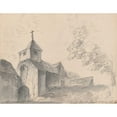 thumbnail image 2 of James Moore 14x12 Gold Ornate Wood Frame and Double Matted Museum Art Print Titled - Church of St. Mary the Virgin, Hurley, Berkshire, England (1792), 2 of 4