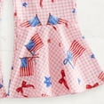 thumbnail image 4 of Wxirdiow Patriotic Baby Girl Outfit Toddler Baby Girls 4th of July Outfit American Flag Overalls Jumpsuit Flare Romper USA Fourth of July Kid Clothes Pink Size,12-18 Months, 4 of 6