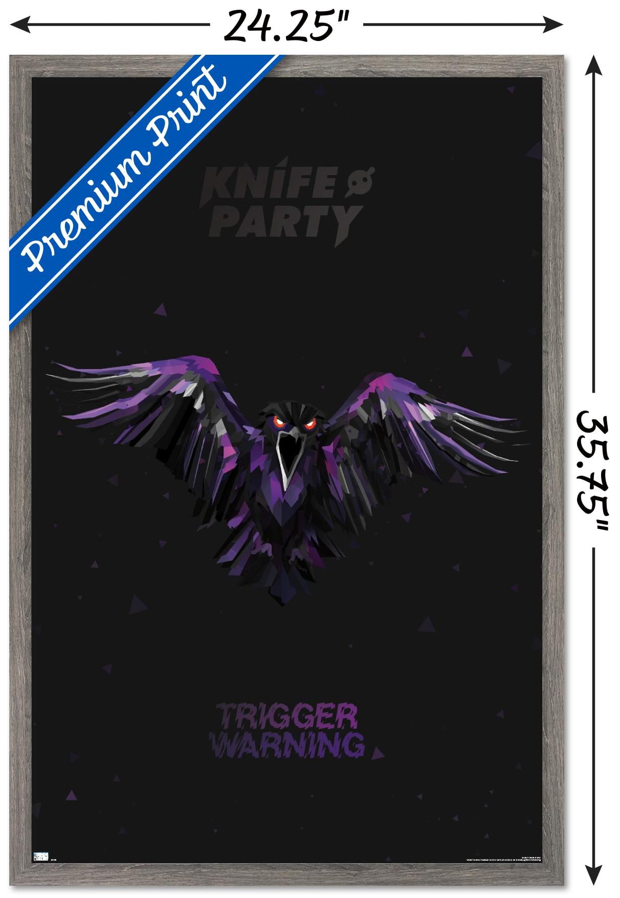 Knife Party - Crow Wall Poster, 22.375" x 34", Framed