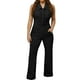 thumbnail image 1 of Mono sin espalda liso para mujer: mono sin tirantes con cremallera, poliéster y spandex, estilo urbano para verano/otoño, ocasiones informales y fiestas, 1 of 5