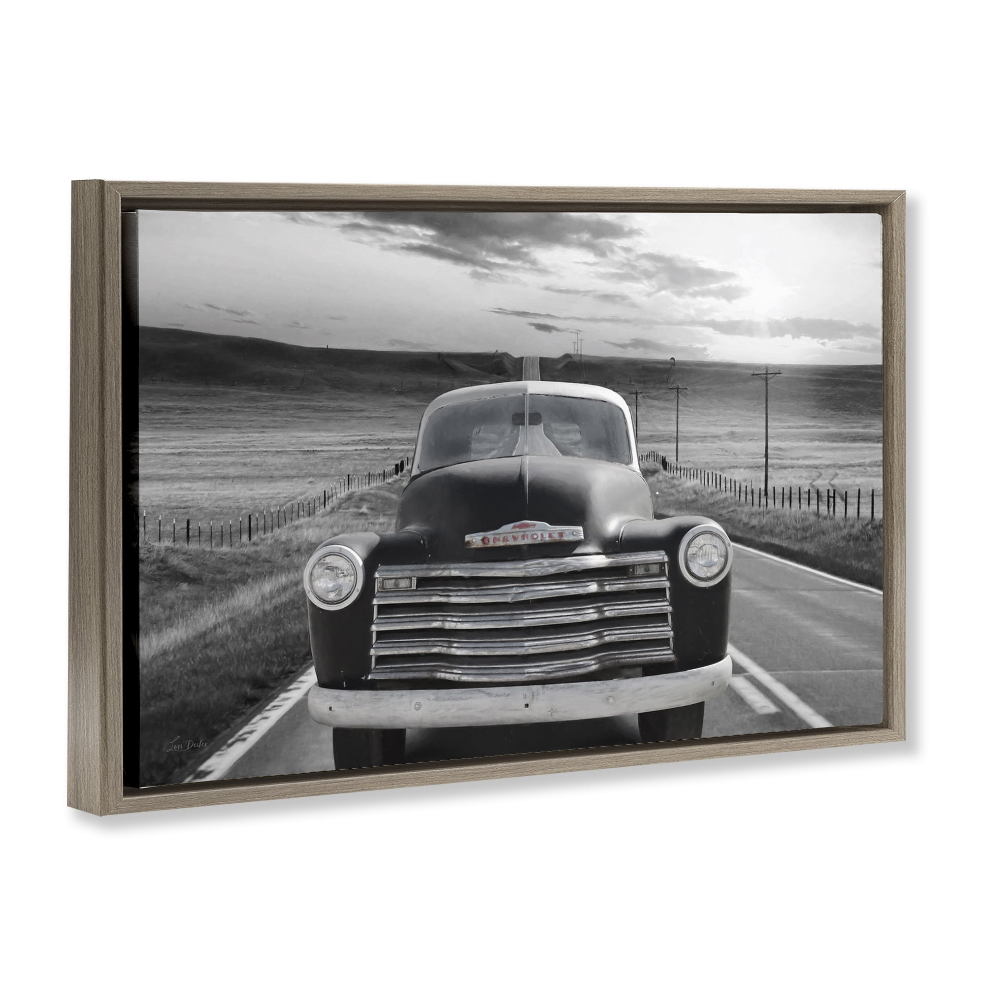 Stupell Industries Vintage Car Photography Transportation Photography Brown Floater Framed Art Print Wall Art, 31 x 21