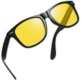 thumbnail image 1 of Gafas de sol Joopin con montura cuadrada negra y lentes amarillas UV400, 1 of 6