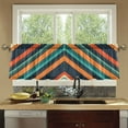 thumbnail image 4 of Yayeee Kitchen Curtains Tier Set of 2 Light Filtering 57"x24" Over Sink Window Panels, Retro Stripes, 4 of 7