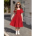 thumbnail image 2 of Vestido Arshiner de poliéster rojo para niñas de 5 a 6 años, 2 of 7