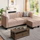 thumbnail image 1 of 3 Seat L Shaped Sofa With High Armrest Linen Fabric Small Couch Mid Century for Living Room Apartment and Office Sofas Furniture My Lux Decor Round, 1 of 9