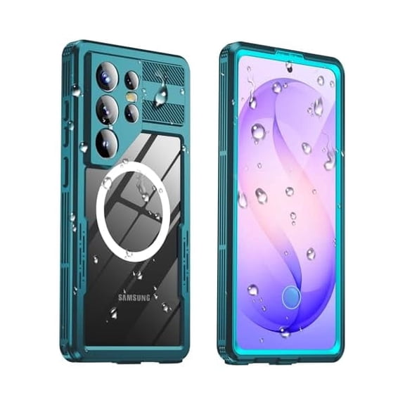 LinQingQ for Samsung Galaxy S26 Ultra Waterproof Case, MagSafe Compatible IP68 Built-in Screen Protector, Military Grade Heavy Duty Rugged for Galaxy S26 Ultra 6.9 Inch, Teal